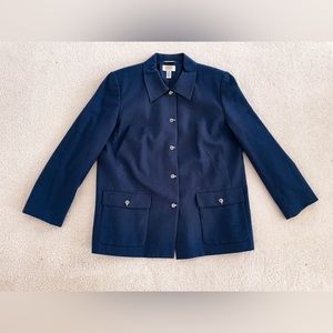 Talbots navy blue laine wool jacket